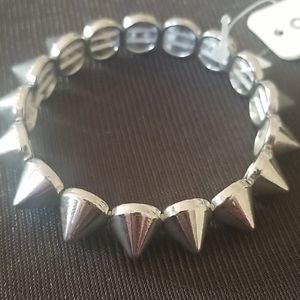 Silver Spiked Stretchy Bracelet NWTO